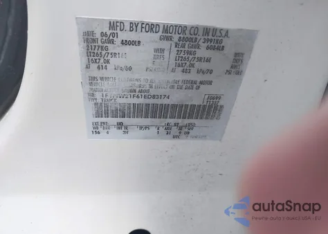 2001 Ford F-250 Lariat/Xl/Xlt from USA, damaged, VIN 1FTNW21F61ED83174